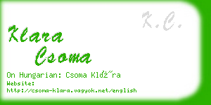 klara csoma business card